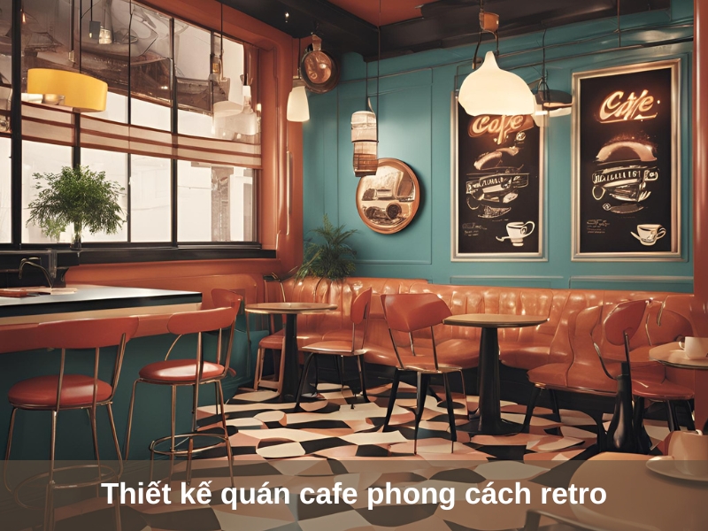 thiet ke quan cafe phong cach retro