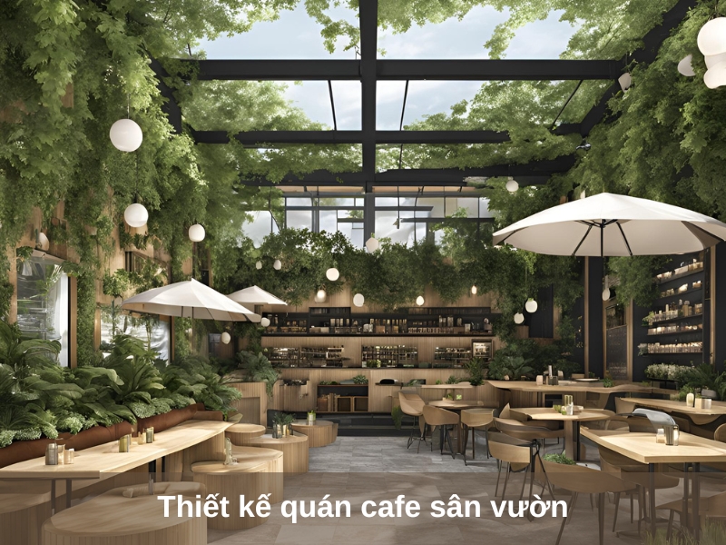 thiet ke quan cafe san vuon