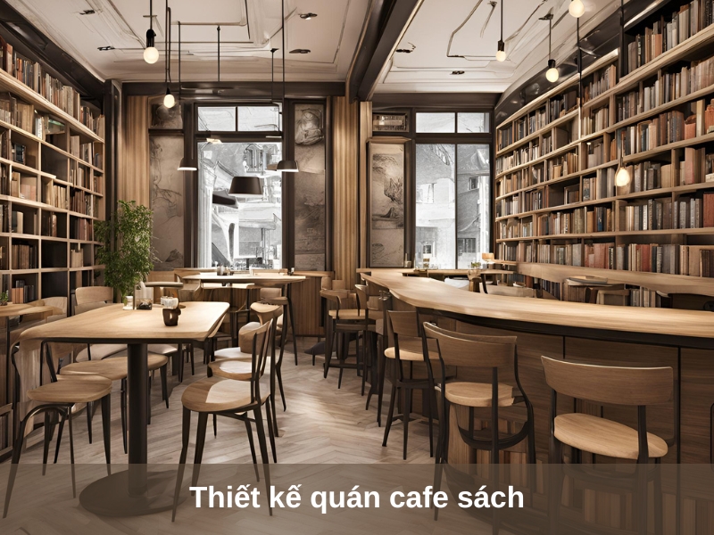 thiet ke quan cafe sach