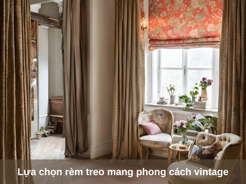 lua chon rem treo mang phong cach vintage