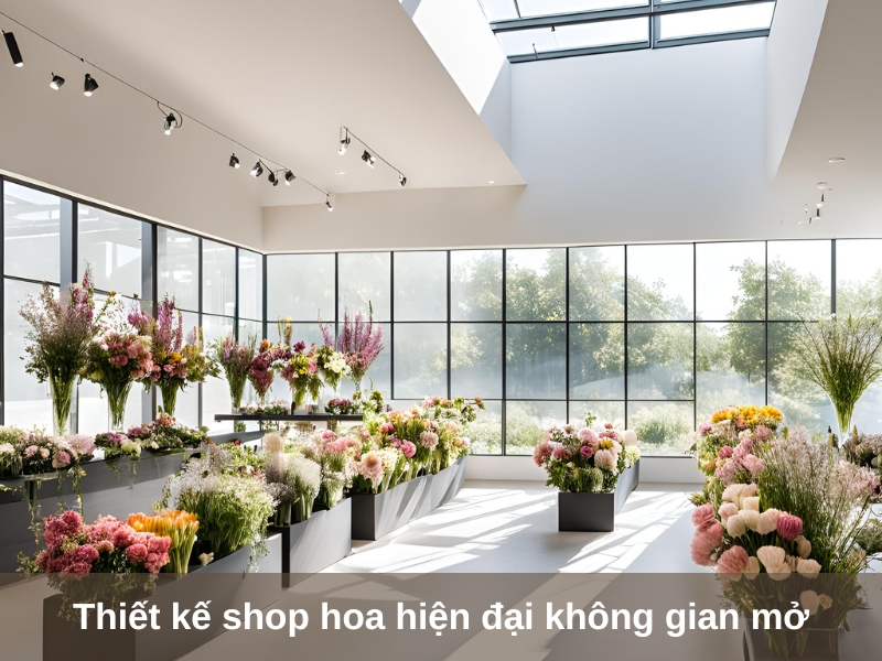 thiet ke shop hoa hien dai khong gian mo