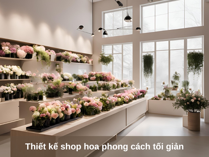 thiet ke shop hoa phong cach toi gian